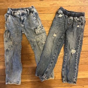 GAP Elastic Waist Boys 5T Jeans Bundle Pull On 90s Orig Straight& Relaxed Cargo